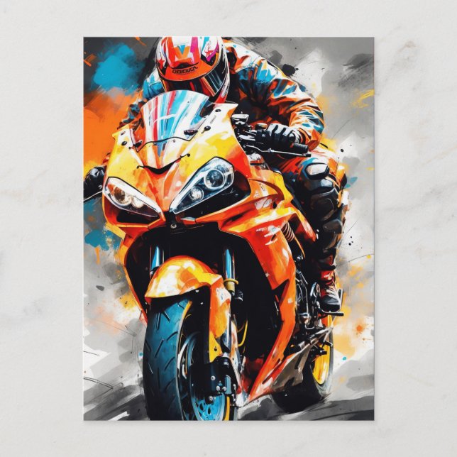 Postal Motociclista de alta velocidad - Negrita, dinámica (Anverso)