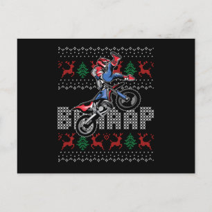 Postal Motocross Biker Motorcycle Xmas Navidades feos Gif