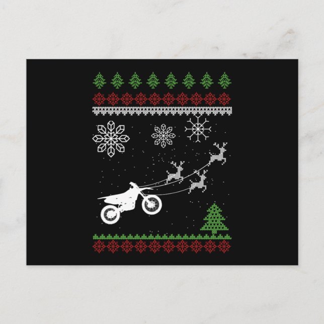 Postal Motocross Deer Bike Motocross Regalo de Navidades  (Anverso)
