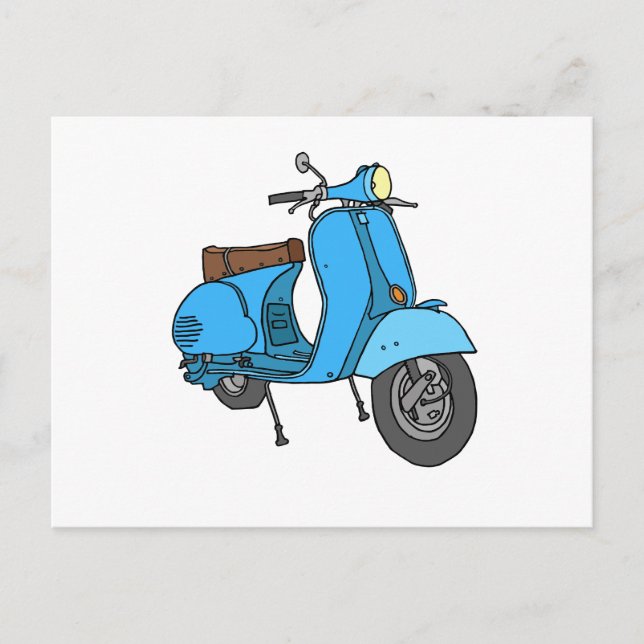 Postal Motoneta azul (Vespa) (Anverso)