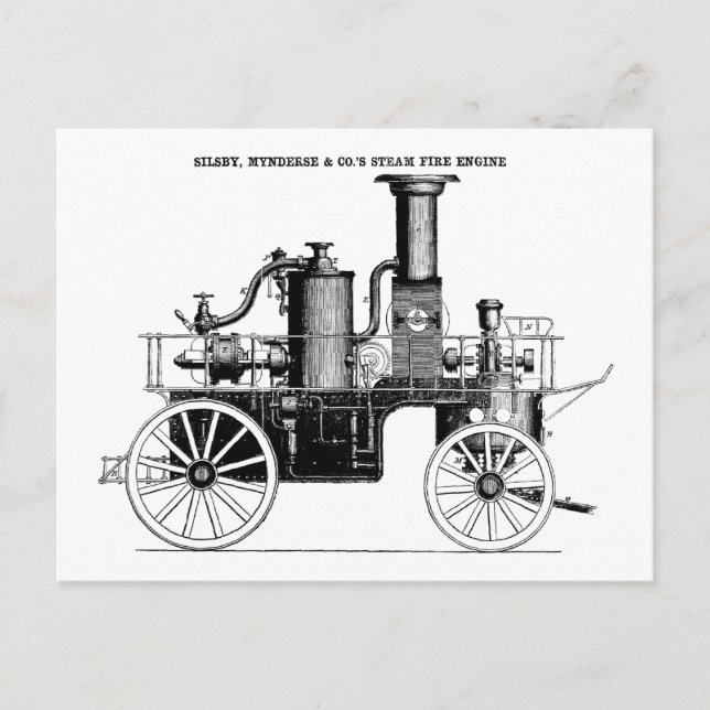 Postal Motor de fuego de vapor Silsby 1858 (Anverso)