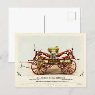 Postal Motor de fuego diiligente vintage, 1852, restaurad