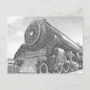 Postal Motor de tren esbozado