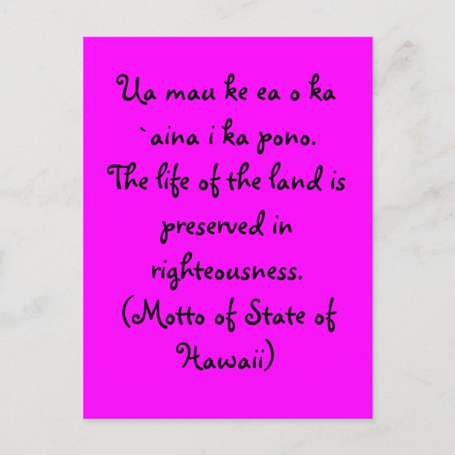 Postal Motto de Hawái (Anverso)