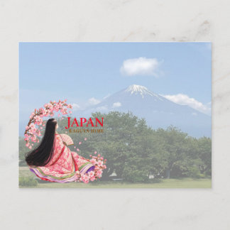 Postal Mount Fuji and Princess Kaguya Japanese Postcard