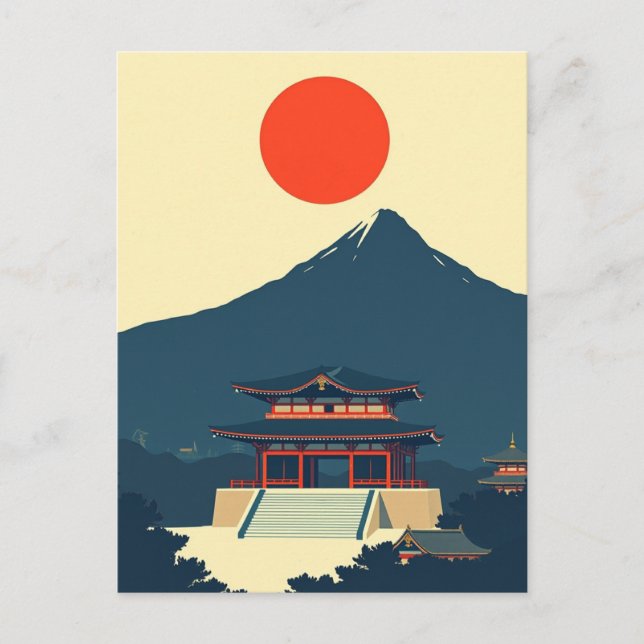 Postal Mount Fuji Japan Minimalist Retro (Anverso)