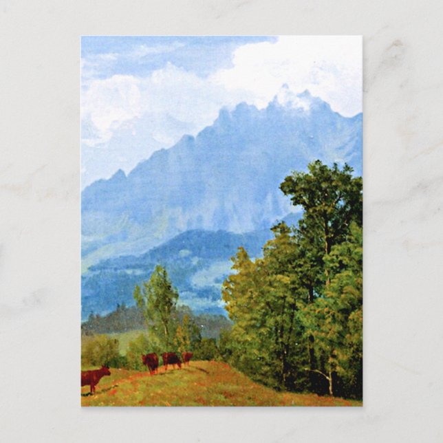 Postal Mount Pilatus, famous artwork by Albert Bierstadt (Anverso)