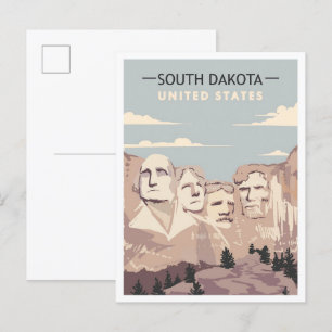 Postal Mount Rushmore Dakota del Sur Viajes Antiguos 