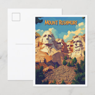 Postal Mount Rushmore Keystone South Dakota EE.UU. Viajes