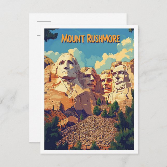 Postal Mount Rushmore Keystone South Dakota EE.UU. Viajes (Anverso / Reverso)