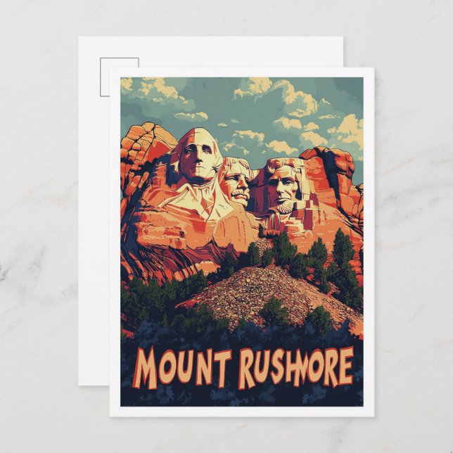 Postal Mount Rushmore Keystone South Dakota EE.UU. Viajes (Anverso / Reverso)