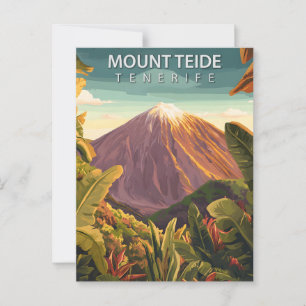 Postal Mount Teide Tenerife Viaje Antiguo