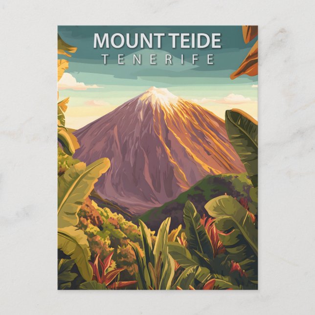 Postal Mount Teide Tenerife Viaje Antiguo (Anverso)