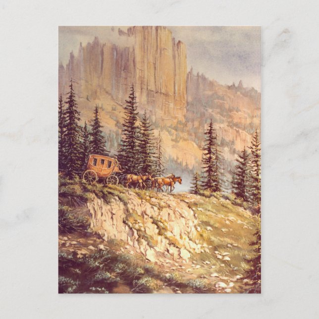 Postal MOUNTAIN STAGECOACH de SHARON SHARPE (Anverso)