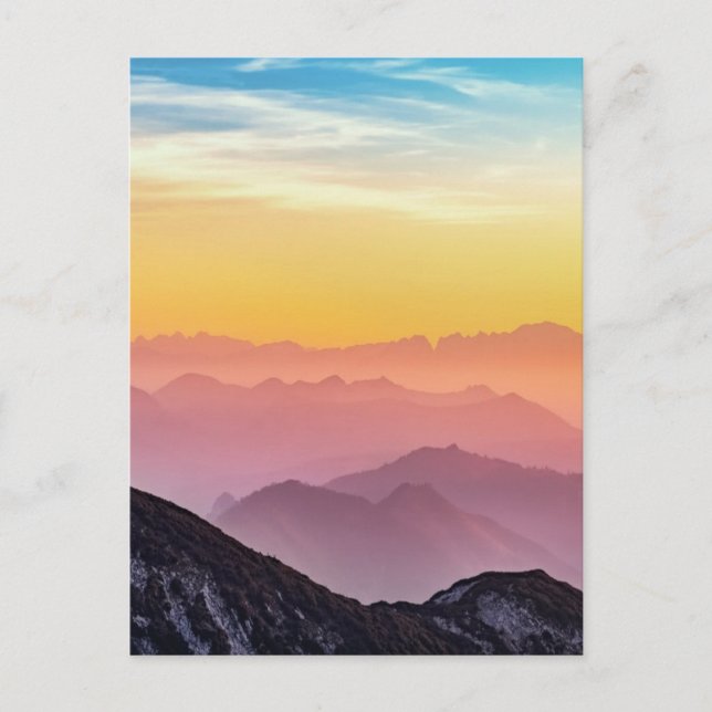 Postal Mountain Sunrise Pacífica Colorful Inspiradora (Anverso)