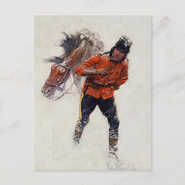 Postal “Mountie canadiense” de Philip R Goodwin (Anverso)