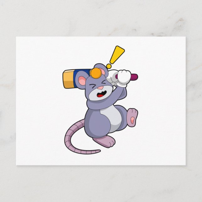 Postal Mouse at Cricket with Cricket bat (Anverso)