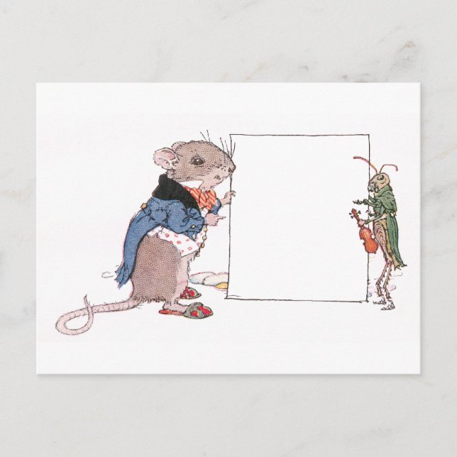 Postal Mouse y Grasshopper sostienen tu foto (Anverso)