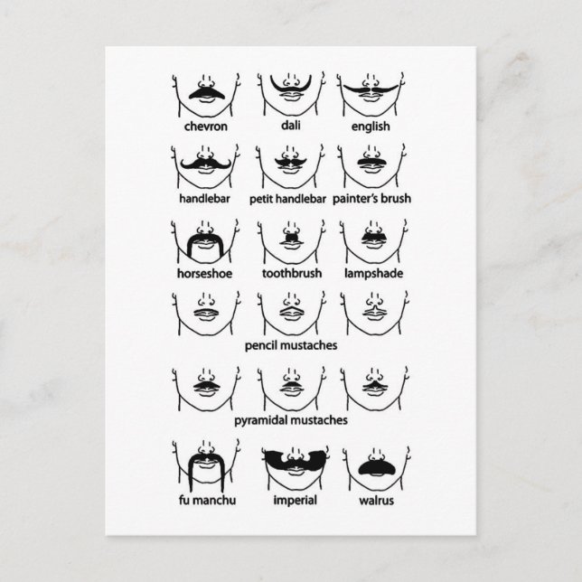 Postal Moustache Chart (Anverso)