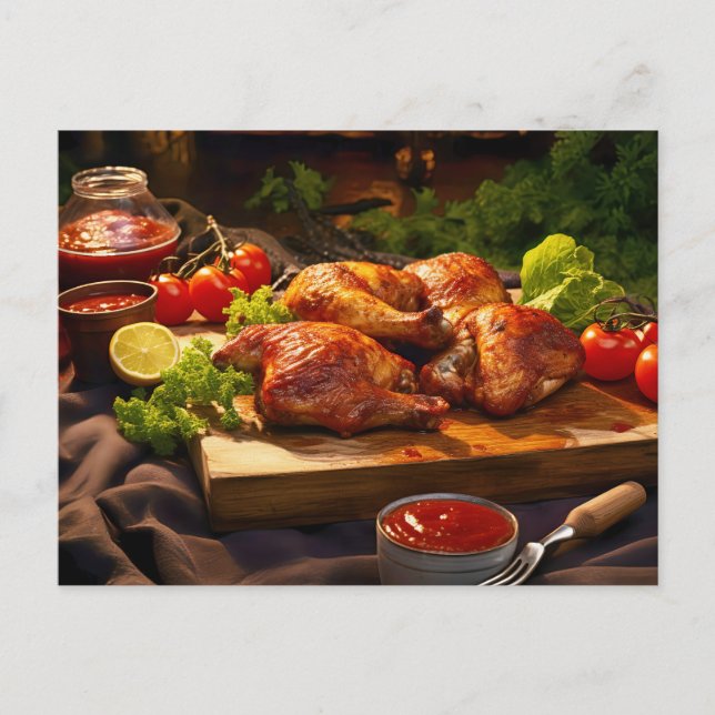 Postal mouthwatering BBQ Chicken Skewers (Anverso)