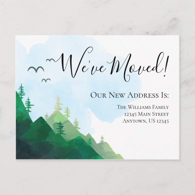 Postal Moviendo las montañas acuarelas salvajes que hemos (Anverso)