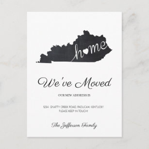 Postal móvil del mapa de estado de Kentucky Chalkb