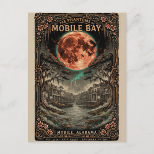 Postal Móvil embrujado, Alabama, viaje de terror vintage