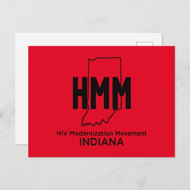 Postal Movimiento de Modernización del VIH Indiana (Anverso / Reverso)