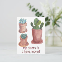 Postal MOVIMIENTO de nueva acuarela Cactus de dirección r