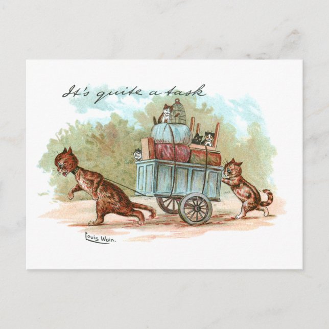 Postal Moving House Louis Wain (Anverso)