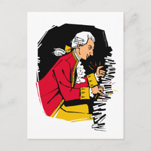 Postal Mozart toca el piano