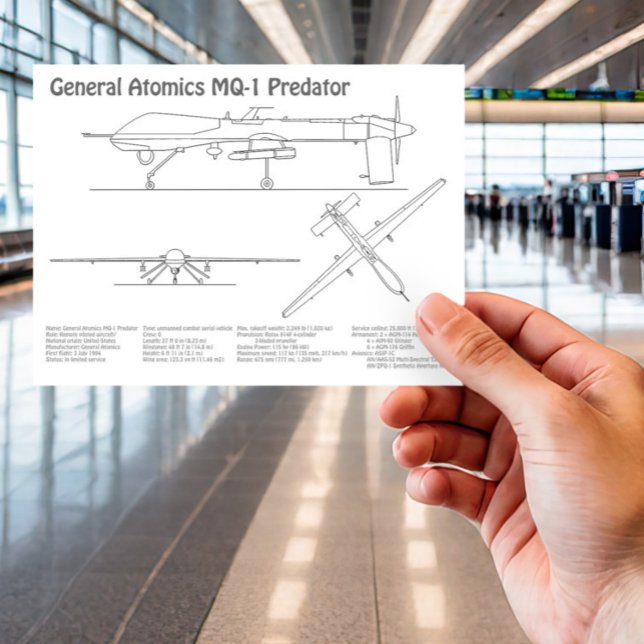 Postal MQ-1 Depredador UAV- Planeado de avión BD (Subido por el creador)