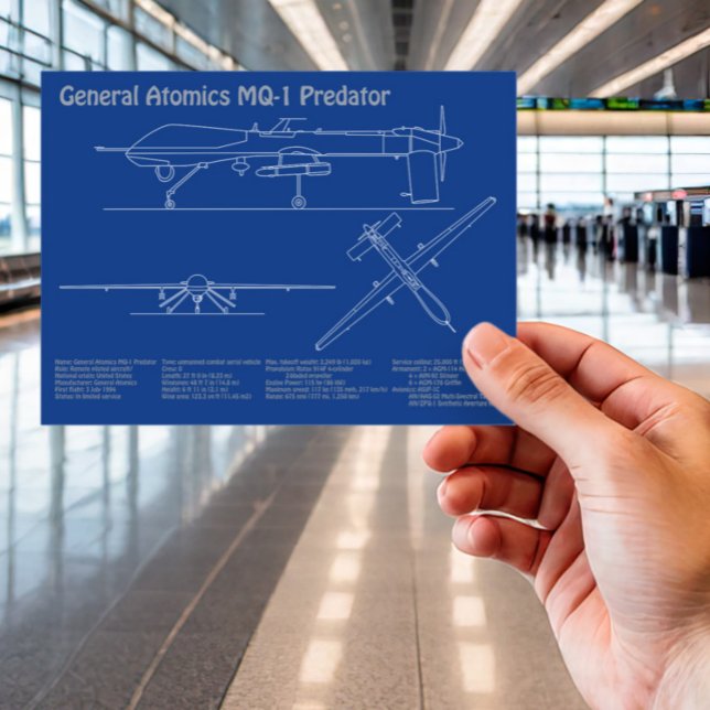 Postal MQ-1 Predator UAV- Planeado de avión AD (Subido por el creador)