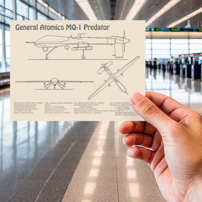 Postal MQ-1 Predator UAV - Plano de diseño de avión SD (Subido por el creador)