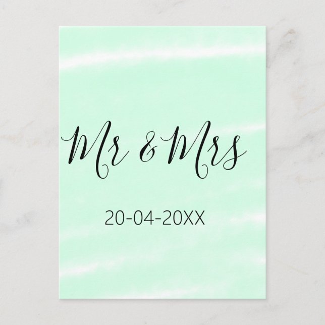 Postal Mr & Mrs add family name date year wedding favor g (Anverso)