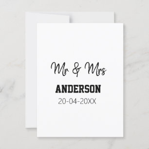 Postal Mr y Mrs agregar nombre de familia fecha año favor