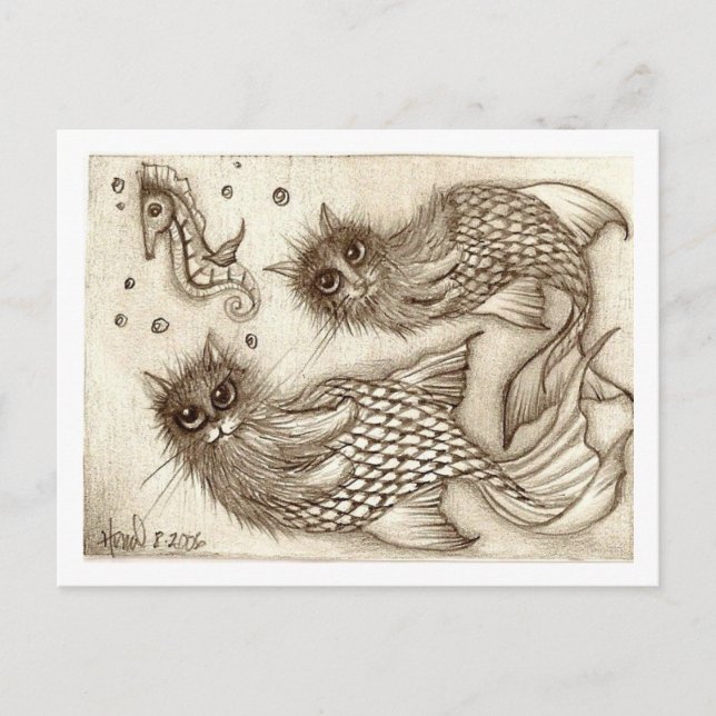 Postal mr y mrs catfish y mascota (Anverso)