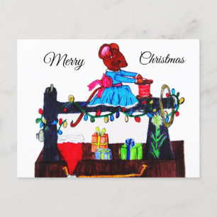 POSTAL MS. EL RATÓN HACE UN SANTA HAT