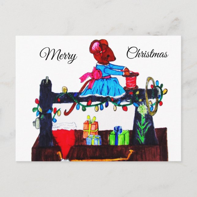 POSTAL MS. EL RATÓN HACE UN SANTA HAT (Anverso)