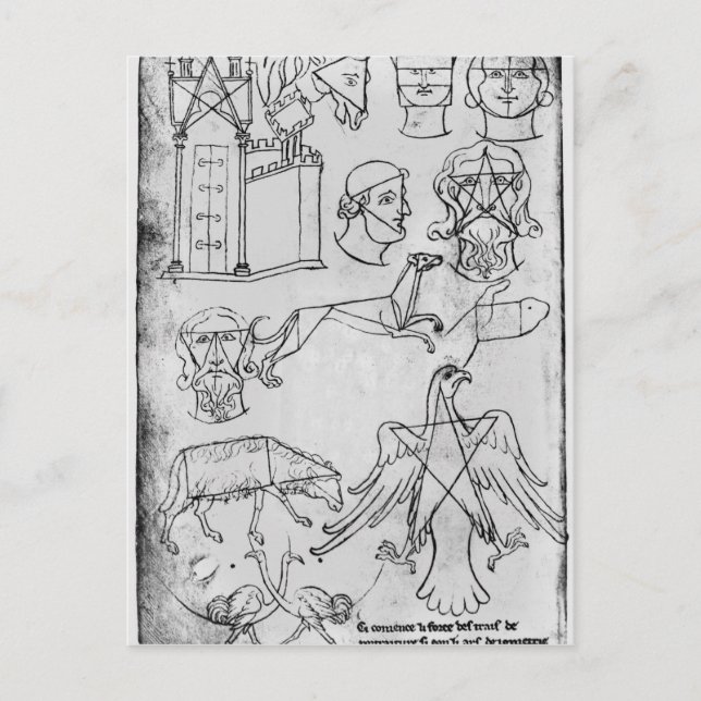 Postal Ms Fr 19093 fol.18v Varios dibujos (Anverso)