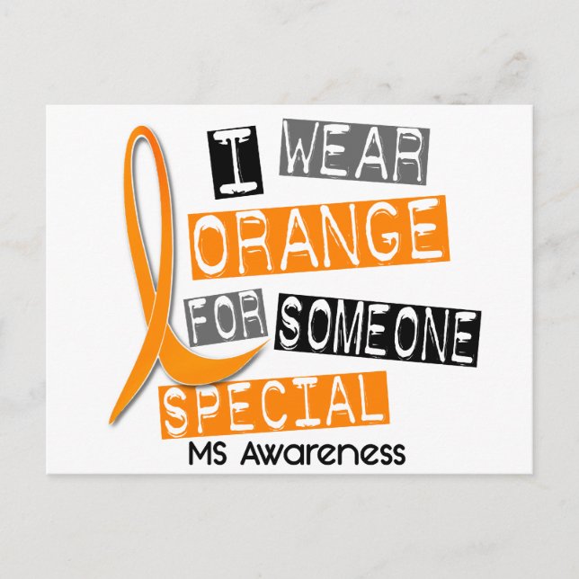 Postal MS Naranja De Esclerosis Múltiple Para Alguien Esp (Anverso)