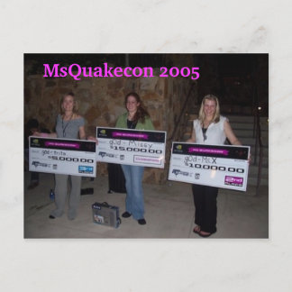 Postal MsQuakecon 2005 Ganar a la chica de la destrucción