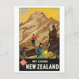 Postal Mt. Cook, póster de viaje de Nueva Zelandia