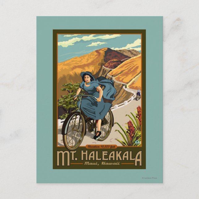 Postal Mt. Haleakala Viaja en bicicleta por Hawaii (Anverso)