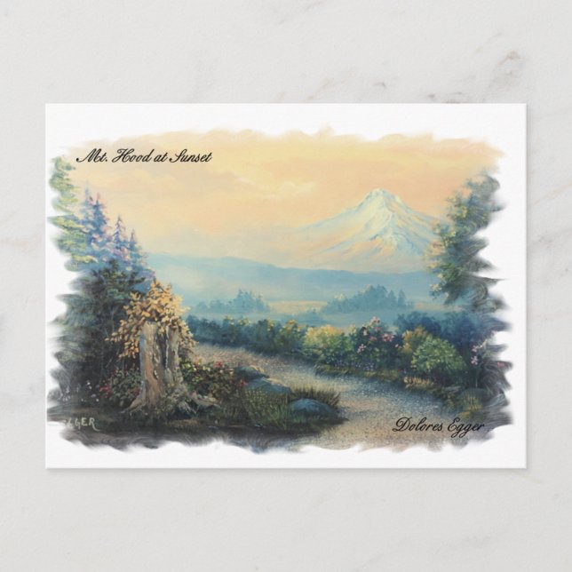 Postal Mt Hood Oregon Original Impresiones Dolores Egger (Anverso)