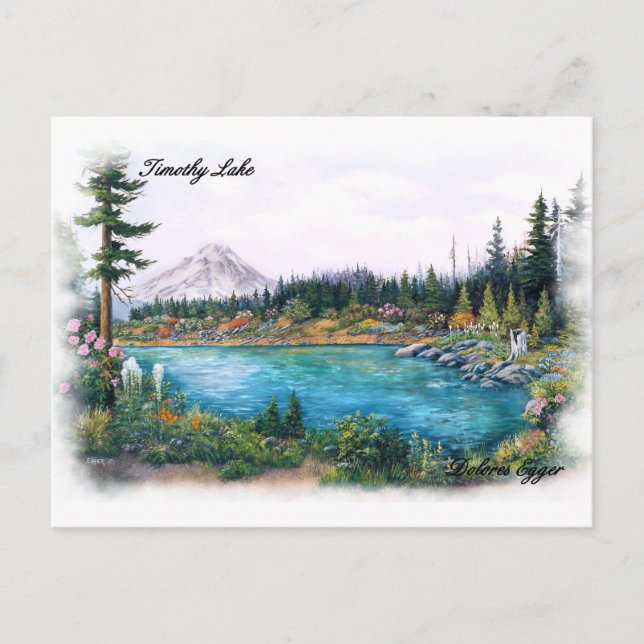 Postal Mt Hood Oregon Original Impresiones Dolores Egger (Anverso)