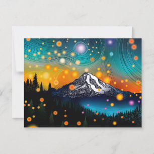 Postal Mt. Rainier Starry Sky