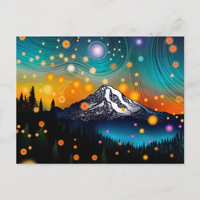 Postal Mt. Rainier Starry Sky (Anverso)