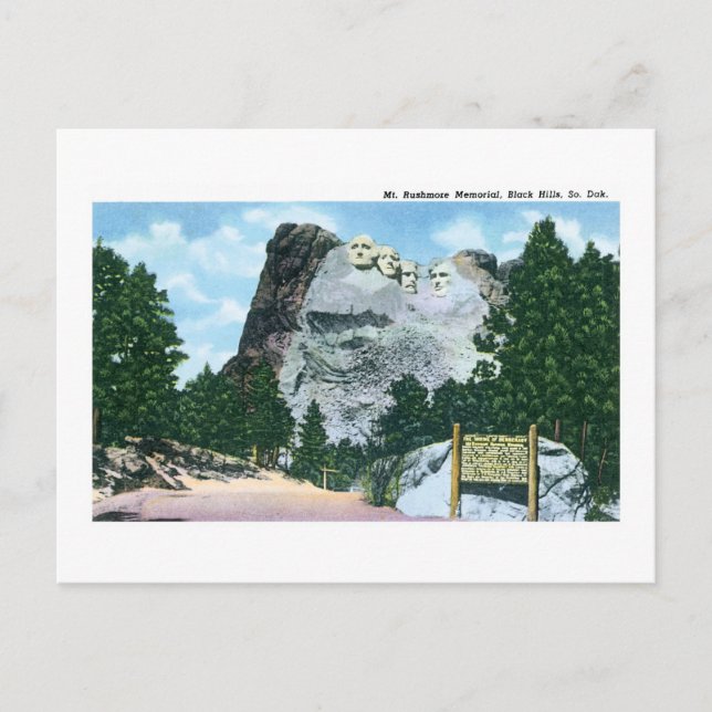 Postal Mt. Rushmore, Black Hills, Dakota del Sur (Anverso)