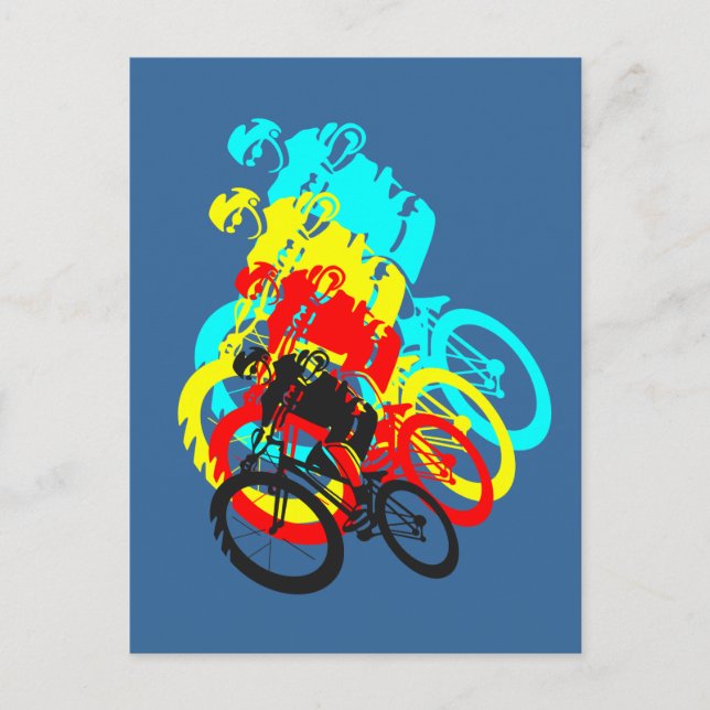 Postal MTB de la vieja escuela / trials (Anverso)